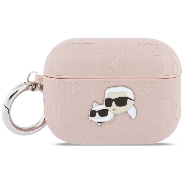 Puzdro Karl Lagerfeld Monogram Karl & Choupette Head pre AirPods Pro 3 ružová