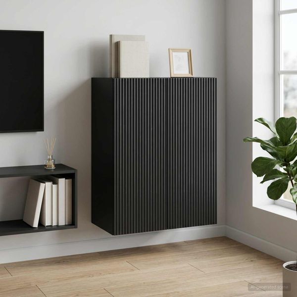 vidaXL Nástenná skrinka 66 x 34,5 x 90 cm Kompozitné drevo Čierna