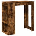 vidaXL Barový stôl s policami dymový dub 102x50x103,5 cm kompoz. drevo