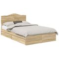 vidaXL Úložná posteľ Sonoma dub 135 x 190 cm Kompozitné drevo