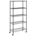 vidaXL Regál s 5 policami na kolieskach 75x35x155 cm čierny 250 kg