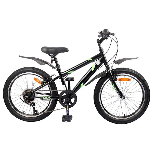 vidaXL Detské Kolo 24 Palcov 6-Speed pre 8-12 rokov Čierny