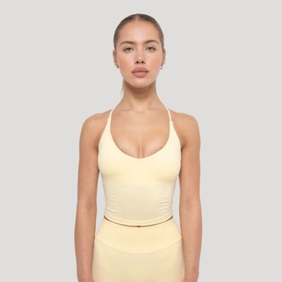Dámske tielko Luma Butter Yellow - GymBeam, veľkosť XS