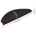 vidaXL Samolepiace nášľapy na schody 15 ks 56x17x3 cm čierne