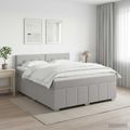 vidaXL Posteľ boxspring s matracom Svetlosivá 140 x 200 cm Látka