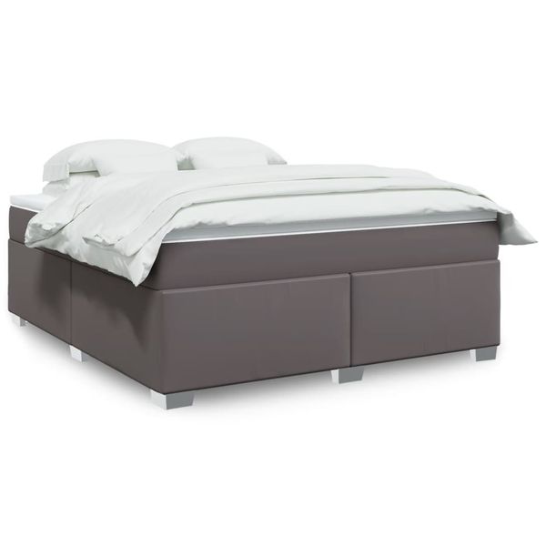 vidaXL Boxspring posteľ s matracom sivá 180x200 cm umelá koža