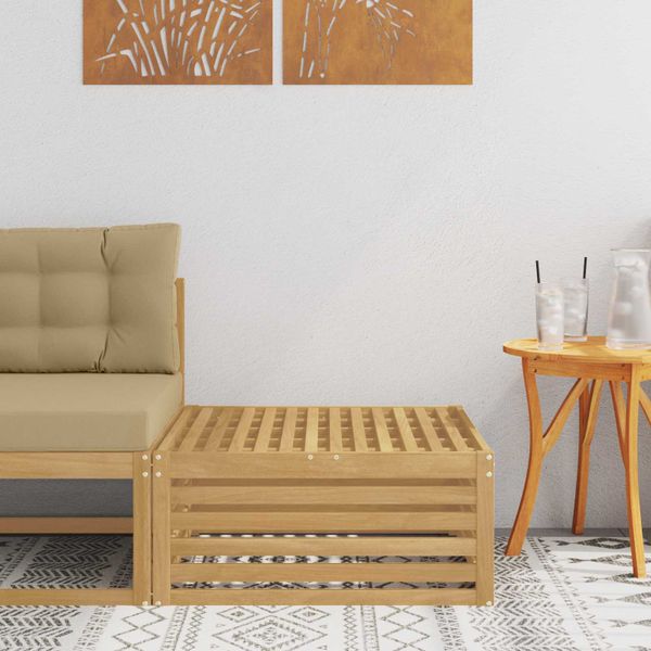 vidaXL Vonkajší taburet Pevné akáciové drevo Biela 79 x 79 x 37 cm