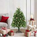 vidaXL Vianočný stromček s 150 LED-i so stojanom Zelená 120 cm PE