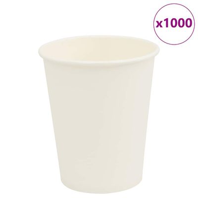 vidaXL Papierové šálky na kávu 1000 ks 8oz 200ml biela