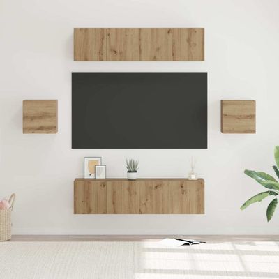 vidaXL Zostava TV skriniek 6 pcs Remeselný dub Kompozitné drevo