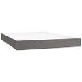 vidaXL Boxspring posteľ s matracom a LED sivá 140x200 cm umelá koža