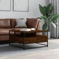 vidaXL Konferenčný stolík hnedý dub 80x80x45 cm kompozitné drevo