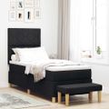 vidaXL Posteľ s pružinovým rámom s vankúšom Čierna 200 x 80 cm látka