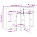 vidaXL Komoda s LED svetlami, sivá sonoma 115,5x30x75 cm