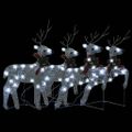 vidaXL Vianočné soby 4 ks strieborné 80 LED diód