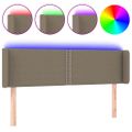 vidaXL Čelo postele s LED sivohnedé 147x16x78/88 cm látka