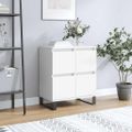 vidaXL Komoda biela 60x35x70 cm spracované drevo