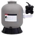 vidaXL Bazénový pieskový filter s bočným 6 polohovým ventilom sivý