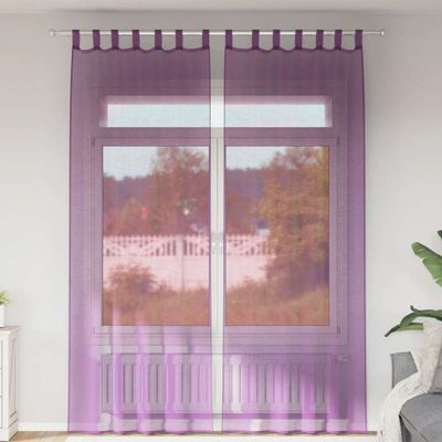 vidaXL Voálové závesy so slučkami, 2 ks, fialové, 140x260 cm