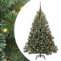 vidaXL Umelý vianočný stromček s 150 LED-i Zelená 150 cm PE a PVC