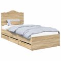 vidaXL Rám postele Sonoma dub 100 x 200 cm Inžinierske drevo