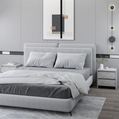 vidaXL Nočné stolíky 2ks betónovo sivé 45x34,5x44,5cm kompozitné drevo