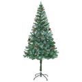 vidaXL Umelý vianočný stromček s 300 LED-i Zelená 180 cm PVC a oceľ