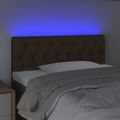 vidaXL Čelo postele s LED tmavohendé 90x7x78/88 cm látka