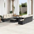vidaXL Súprava záhradných pohoviek 11 ks Čierna polyratan