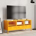 vidaXL TV skrinka horčicovožltá 101,5x39x43,5 cm oceľ