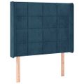 vidaXL Čelo postele so záhybmi tmavomodrá 103x16x118/128 cm zamat