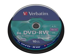 VERBATIM DVD-RW (10 balenie) Spindle 4x/DLP/4,7 GB