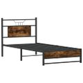 vidaXL Posteľný rám bez matraca dymový dub 80x200 cm kompozitné drevo