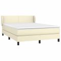 vidaXL Boxspring posteľ s matracom krémová 140x200 cm umelá koža