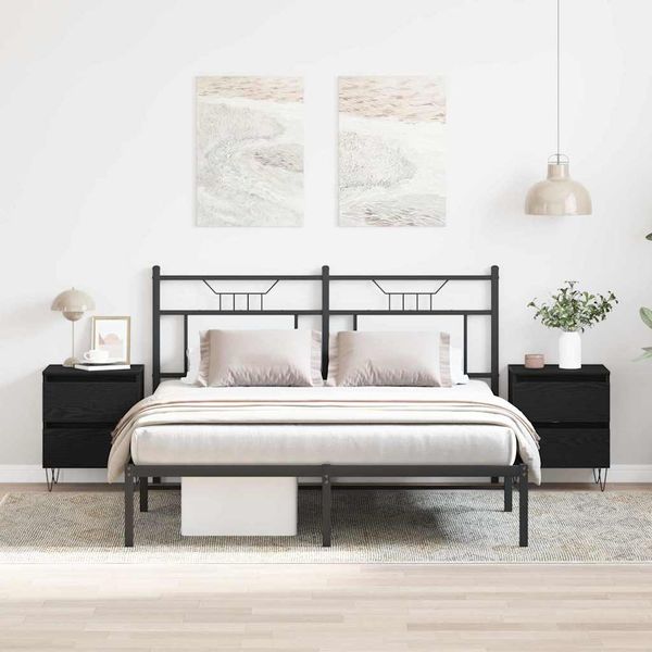 vidaXL Nočný stolík 2 pcs Čierny dub 40 x 35 x 50 cm Kompozitné drevo