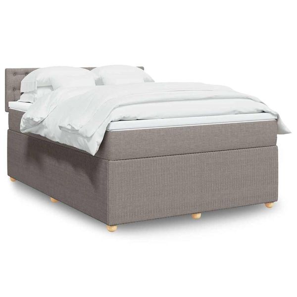 vidaXL Posteľný rám boxspring s matracom sivohned 160x200 cm látka
