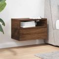 vidaXL Nástenný nočný stolík hnedý dub 45x26x28,5 cm