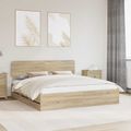 vidaXL Rám postele Sonoma dub 200 x 200 cm Konštruované drevo