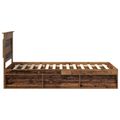 vidaXL Rám postele Staré drevo 90 x 200 cm Masívne borovicové drevo
