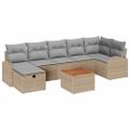 vidaXL Súprava záhradných pohoviek 8 ks Béžová Poly ratan