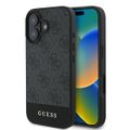 Puzdro Guess pre iPhone 16 6,1" GUHCP16SG4GLGR sivé pevné puzdro 4G spodný pruh