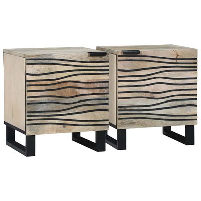 vidaXL Nočný stolík 2 pcs Biela 40 x 33 x 46 cm Kompozitné drevo