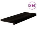 vidaXL Schodiskové stupne 16 ks hnedočierná 70x30x2 cm dubový masív
