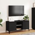 vidaXL TV stolík kovové nohy lesklý čierny 103,5x35x50 cm