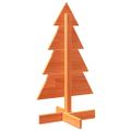 vidaXL Drevený vianočný stromček voskovohnedý 80 cm masívna borovica
