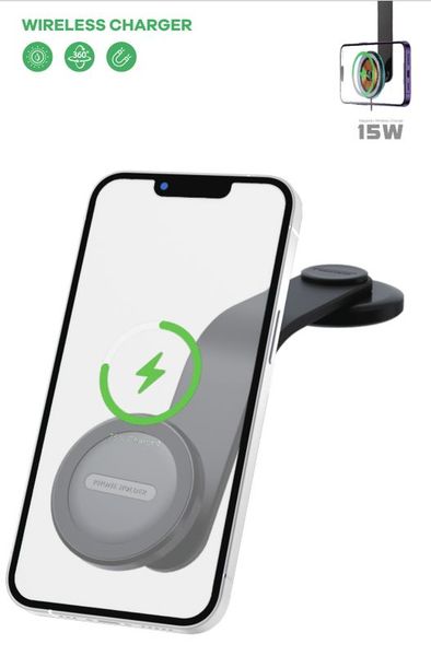 T-phox mag on 15W magnetický bezdrôtový držiak do auta čierny