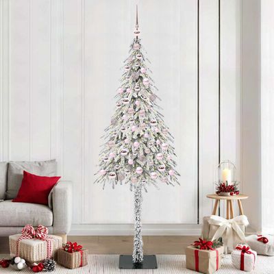 vidaXL Vianočný stromček s 300 LED-i Biela 210 cm PE a oceľ