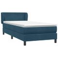 vidaXL Posteľný rám boxsping s matracom tmavomodrý 80x220 cm zamat