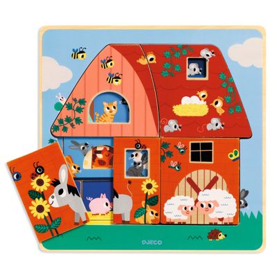 Vkladacie viacvrstvové puzzle Farma
