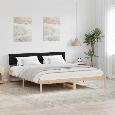 vidaXL Rám postele Hnedá a čierna 180 x 200 cm Borovicový masív